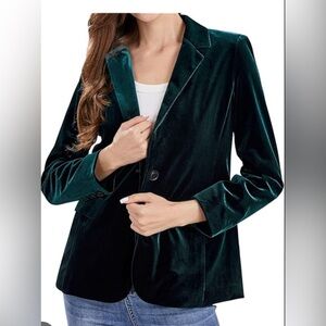 INC International Concepts Teal Velvet Blazer